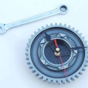 Marussia F1 gear wall or desk clock real carbon fiber centre Formula 1 racing motorsport engineering mechanics car office gift from the F1 Car Parts store collection.
