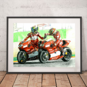 Loris Capirossi and Troy Bayliss from the Sports Car Racing Caps store collection.