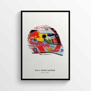 Max Verstappen 2019 Helmet Formula 1 F1, Grand Prix Poster Racing Print from the Max Verstappen store collection.